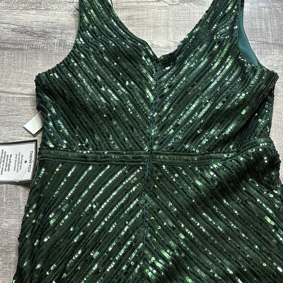 Nightway Faux-Wrap Sleeveless Sequin Gown - Picture 9 of 12